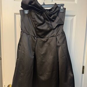 Black Asymmetrical A-Line Cocktail Dress